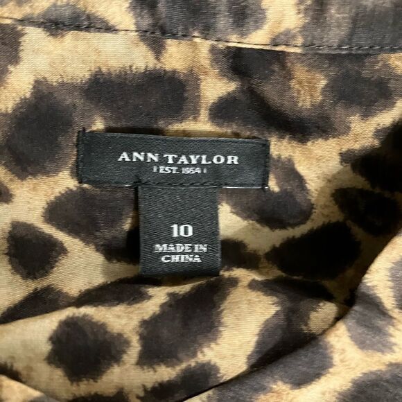 Leopard Print Blouse Size 10 Ann Taylor - Picture 10 of 11